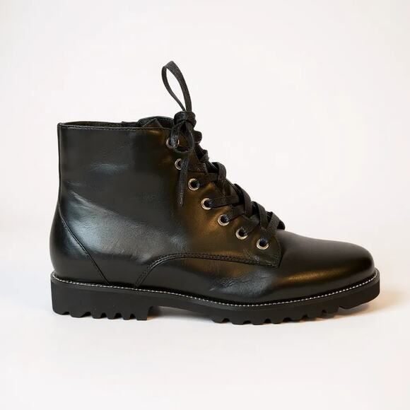 Blondo Waterproof Black Leather Combat Boots | Women’s Size 8.5 - Picture 4 of 9